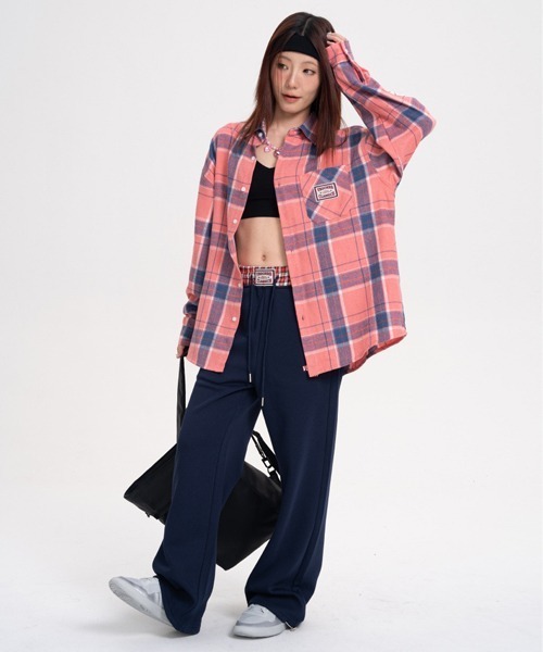 オーバーサイズバックプリントチェック柄シャツ（シャツ/ブラウス）｜Ressaca（レサーカ）