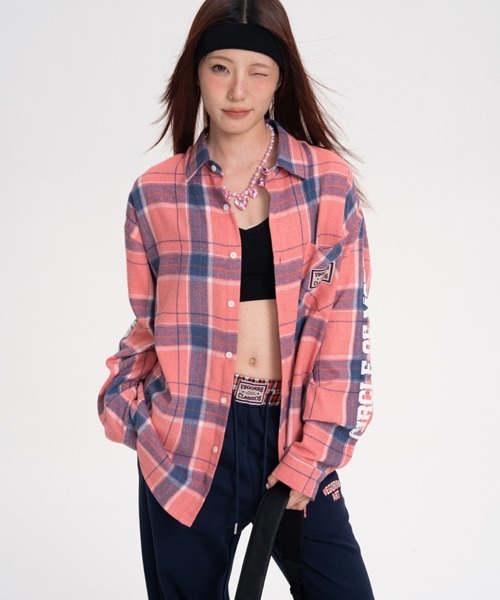 オーバーサイズバックプリントチェック柄シャツ（シャツ/ブラウス）｜Ressaca（レサーカ）