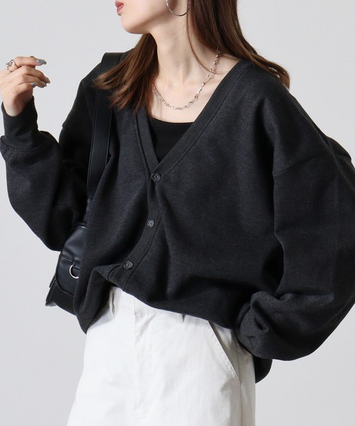 FUNALIVE(ファンアライブ)の「Fleece lining plain cardigan / 裏起毛 無地カーディガン unisex(カーディガン/ボレロ・メンズ・ブラック/オートミール/ヘザーチャコール/グレイッシュベージュ・M/L/XL)」の21枚目の写真