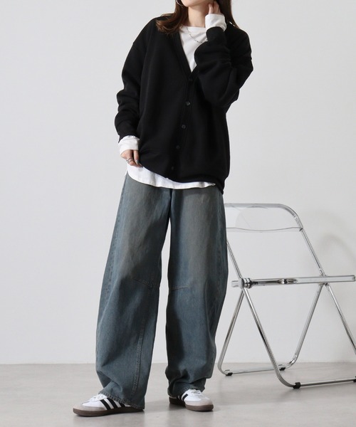 FUNALIVE(ファンアライブ)の「Fleece lining plain cardigan / 裏起毛 無地カーディガン unisex(カーディガン/ボレロ・メンズ・ブラック/オートミール/ヘザーチャコール/グレイッシュベージュ・M/L/XL)」の20枚目の写真