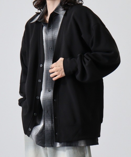 FUNALIVE(ファンアライブ)の「Fleece lining plain cardigan / 裏起毛 無地カーディガン unisex(カーディガン/ボレロ・メンズ・ブラック/オートミール/ヘザーチャコール/グレイッシュベージュ・M/L/XL)」の5枚目の写真