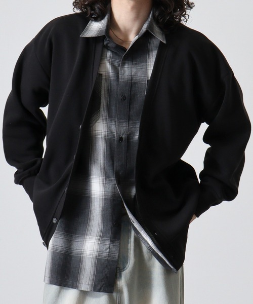 FUNALIVE(ファンアライブ)の「Fleece lining plain cardigan / 裏起毛 無地カーディガン unisex(カーディガン/ボレロ・メンズ・ブラック/オートミール/ヘザーチャコール/グレイッシュベージュ・M/L/XL)」の6枚目の写真