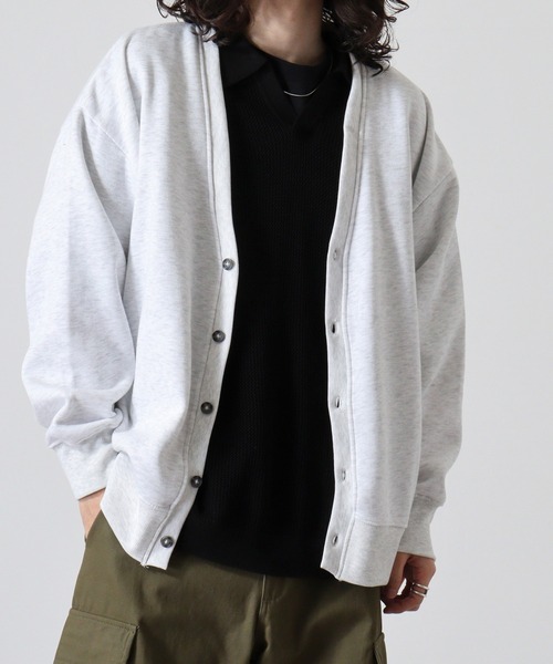 FUNALIVE(ファンアライブ)の「Fleece lining plain cardigan / 裏起毛 無地カーディガン unisex(カーディガン/ボレロ・メンズ・ブラック/オートミール/ヘザーチャコール/グレイッシュベージュ・M/L/XL)」の14枚目の写真