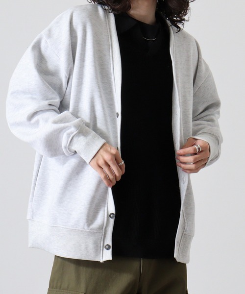 FUNALIVE(ファンアライブ)の「Fleece lining plain cardigan / 裏起毛 無地カーディガン unisex(カーディガン/ボレロ・メンズ・ブラック/オートミール/ヘザーチャコール/グレイッシュベージュ・M/L/XL)」の15枚目の写真
