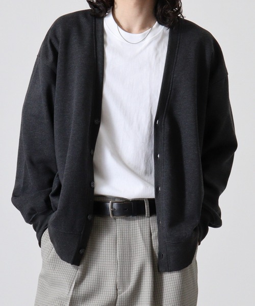 FUNALIVE(ファンアライブ)の「Fleece lining plain cardigan / 裏起毛 無地カーディガン unisex(カーディガン/ボレロ・メンズ・ブラック/オートミール/ヘザーチャコール/グレイッシュベージュ・M/L/XL)」の10枚目の写真