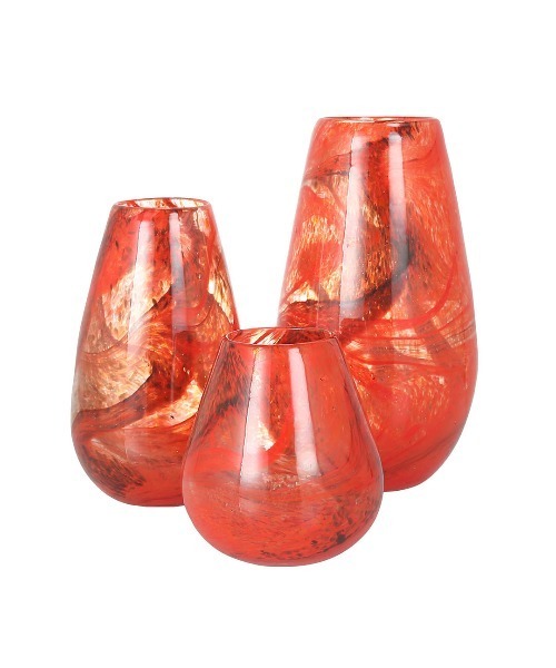 DULTON（ダルトン）の「GLASS VASE 220 CIELO/マーブル柄 フラワーベース M（フラワーベース・メンズ・ブルー/オレンジ・MEDIUM）」の5枚目の写真