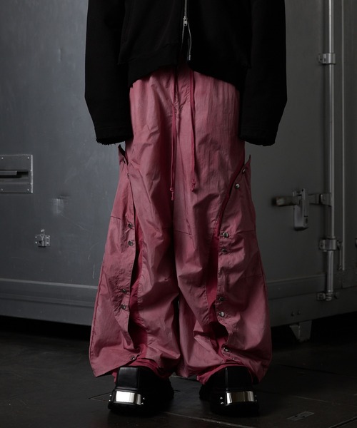 GRANCY】Button Layered Design Nylon Pants / ボタンレイヤード