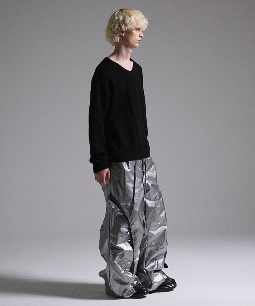 GRANCY】Button Layered Design Nylon Pants / ボタンレイヤード