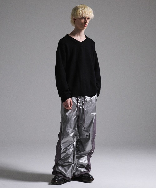 GRANCY】Button Layered Design Nylon Pants / ボタンレイヤード