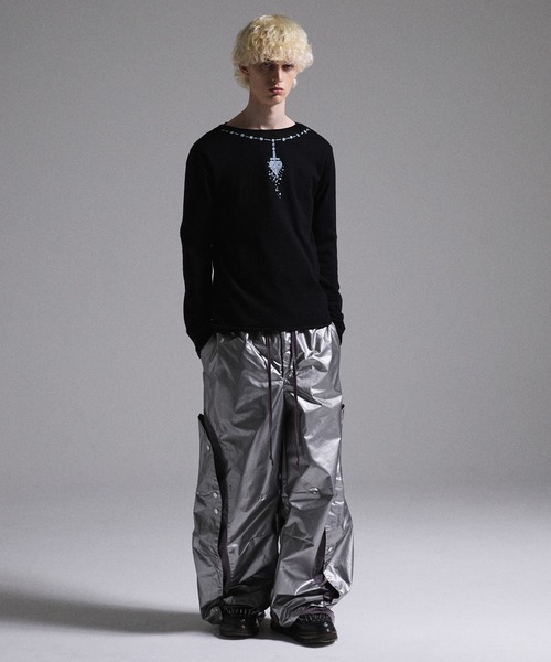 GRANCY】Button Layered Design Nylon Pants / ボタンレイヤード