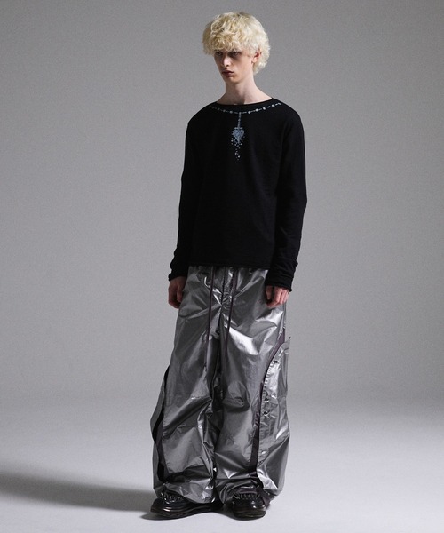 GRANCY】Button Layered Design Nylon Pants / ボタンレイヤード