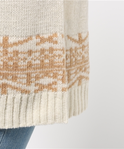 Kastane（カスタネ）の「ジャガード柄ポンチョ（カーディガン/ボレロ・レディース・アイボリー/ネイビー・FREE）」の8枚目の写真