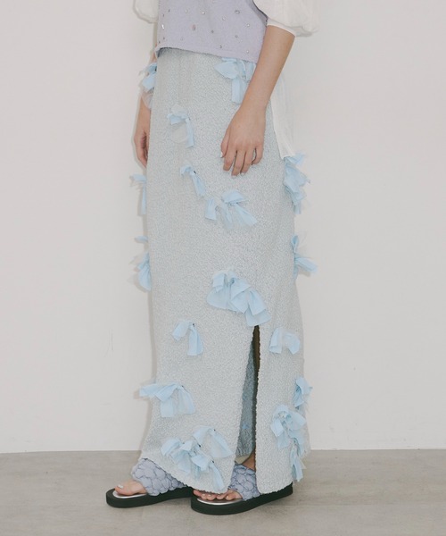 メニーリボンニットIラインスカートⅡ【セットアップ対応】（スカート