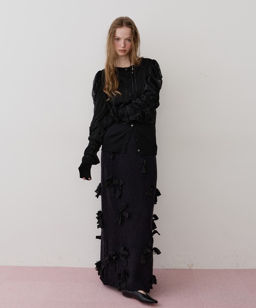 メニーリボンニットIラインスカートⅡ【セットアップ対応】（スカート