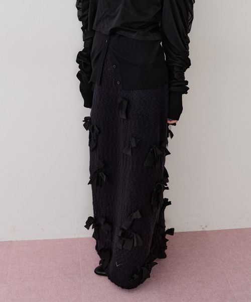 メニーリボンニットIラインスカートⅡ【セットアップ対応】（スカート