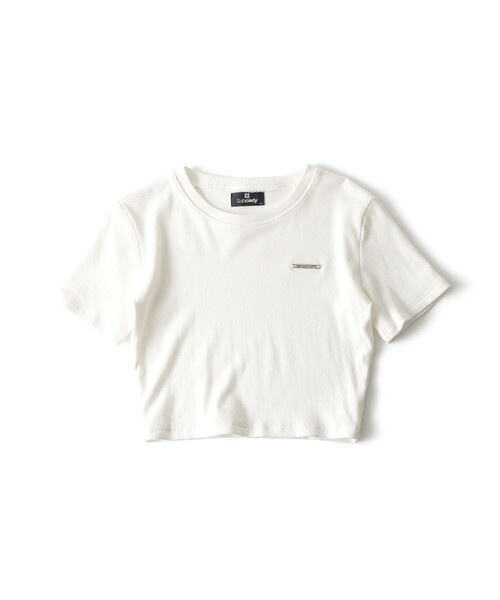 Subciety(サブサエティ)の「Brass logo rib tops【WOMEN】(Tシャツ/カットソー・レディース・ホワイト/ブラック・SMALL/MEDIUM)」の6枚目の写真