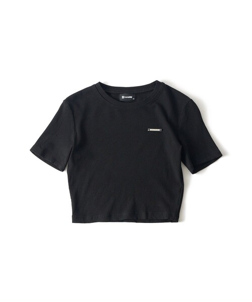 Subciety(サブサエティ)の「Brass logo rib tops【WOMEN】(Tシャツ/カットソー・レディース・ホワイト/ブラック・SMALL/MEDIUM)」の8枚目の写真
