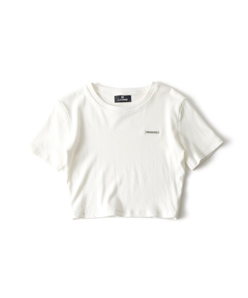 Subciety(サブサエティ)の「Brass logo rib tops【WOMEN】(Tシャツ/カットソー・レディース・ホワイト/ブラック・SMALL/MEDIUM)」の2枚目の写真