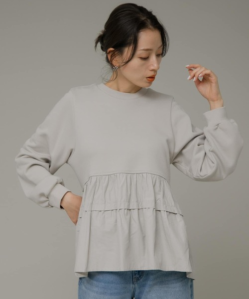 URBAN RESEARCH Sonny Label（アーバンリサーチサニーレーベル）の「ティアードドッキングカットソー（Tシャツ/カットソー・レディース・グレー系その他/ブラック/ブラウン・FREE）」の5枚目の写真