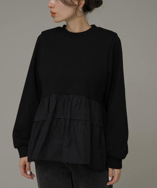 URBAN RESEARCH Sonny Label（アーバンリサーチサニーレーベル）の「ティアードドッキングカットソー（Tシャツ/カットソー・レディース・グレー系その他/ブラック/ブラウン・FREE）」の11枚目の写真