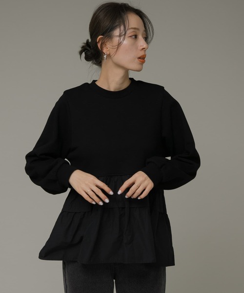 URBAN RESEARCH Sonny Label（アーバンリサーチサニーレーベル）の「ティアードドッキングカットソー（Tシャツ/カットソー・レディース・グレー系その他/ブラック/ブラウン・FREE）」の12枚目の写真