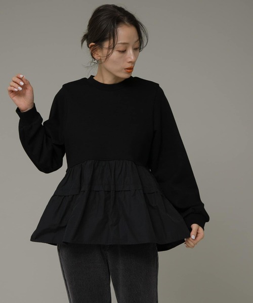 URBAN RESEARCH Sonny Label（アーバンリサーチサニーレーベル）の「ティアードドッキングカットソー（Tシャツ/カットソー・レディース・グレー系その他/ブラック/ブラウン・FREE）」の13枚目の写真