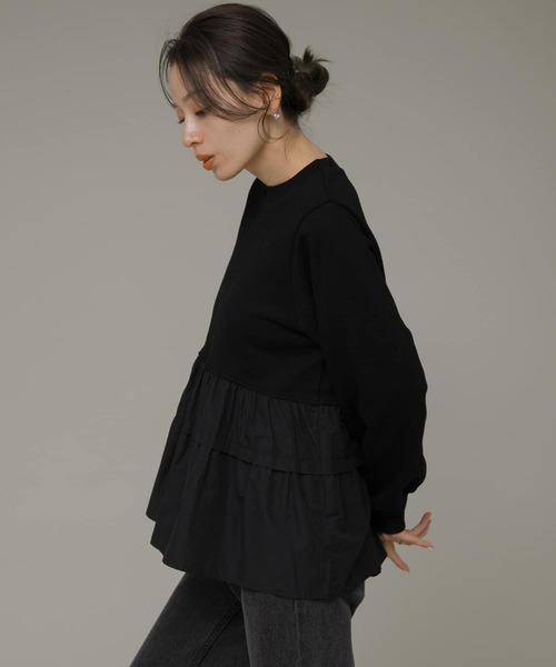 URBAN RESEARCH Sonny Label（アーバンリサーチサニーレーベル）の「ティアードドッキングカットソー（Tシャツ/カットソー・レディース・グレー系その他/ブラック/ブラウン・FREE）」の14枚目の写真