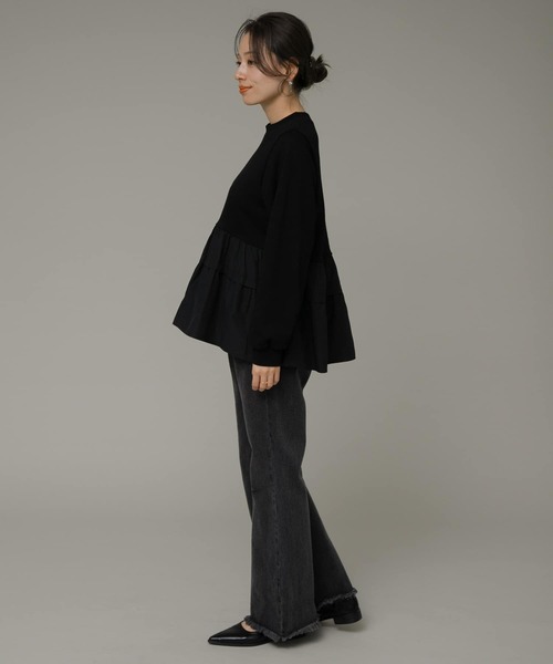 URBAN RESEARCH Sonny Label（アーバンリサーチサニーレーベル）の「ティアードドッキングカットソー（Tシャツ/カットソー・レディース・グレー系その他/ブラック/ブラウン・FREE）」の17枚目の写真