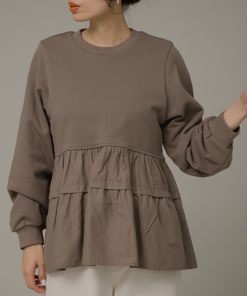 URBAN RESEARCH Sonny Label（アーバンリサーチサニーレーベル）の「ティアードドッキングカットソー（Tシャツ/カットソー・レディース・グレー系その他/ブラック/ブラウン・FREE）」の19枚目の写真