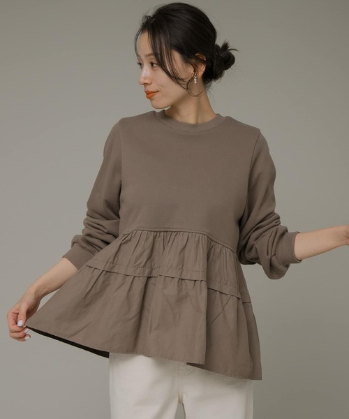 URBAN RESEARCH Sonny Label（アーバンリサーチサニーレーベル）の「ティアードドッキングカットソー（Tシャツ/カットソー・レディース・グレー系その他/ブラック/ブラウン・FREE）」の20枚目の写真