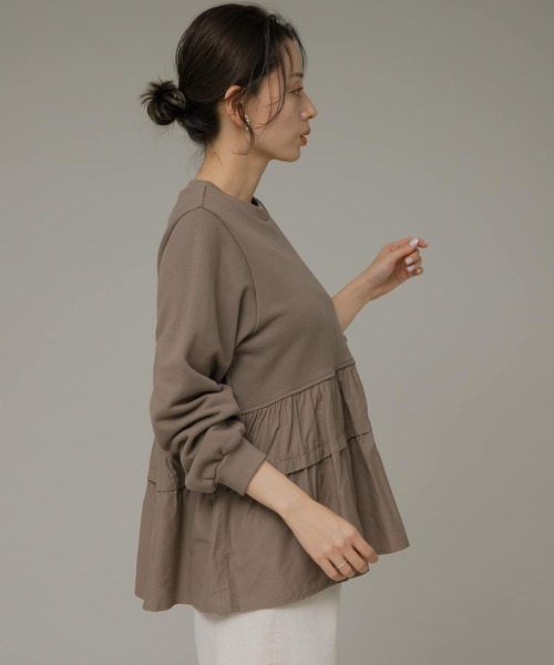 URBAN RESEARCH Sonny Label（アーバンリサーチサニーレーベル）の「ティアードドッキングカットソー（Tシャツ/カットソー・レディース・グレー系その他/ブラック/ブラウン・FREE）」の22枚目の写真