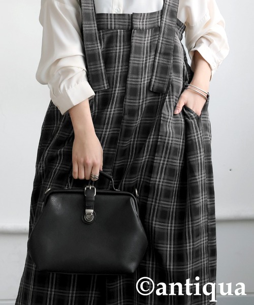 antiqua(アンティカ)の「チェック柄サロペット(サロペット/オーバーオール・レディース・ブラック・ONESIZE)」の17枚目の写真