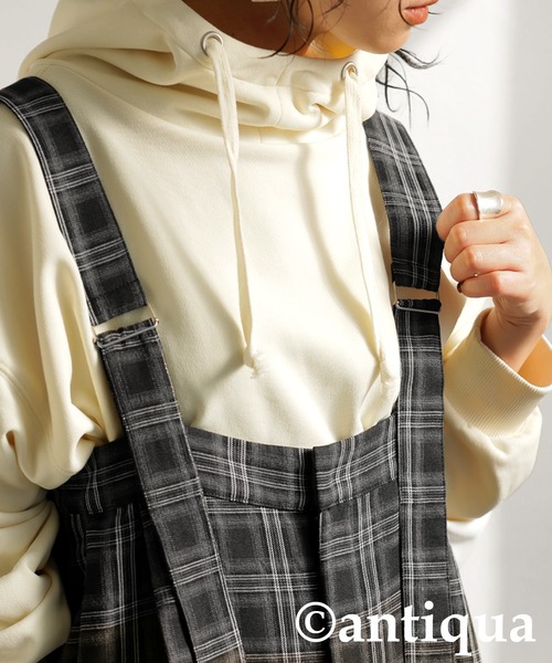 antiqua(アンティカ)の「チェック柄サロペット(サロペット/オーバーオール・レディース・ブラック・ONESIZE)」の14枚目の写真