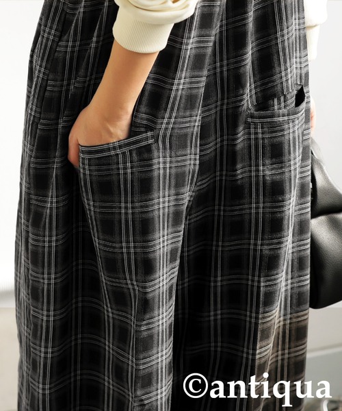 antiqua(アンティカ)の「チェック柄サロペット(サロペット/オーバーオール・レディース・ブラック・ONESIZE)」の12枚目の写真