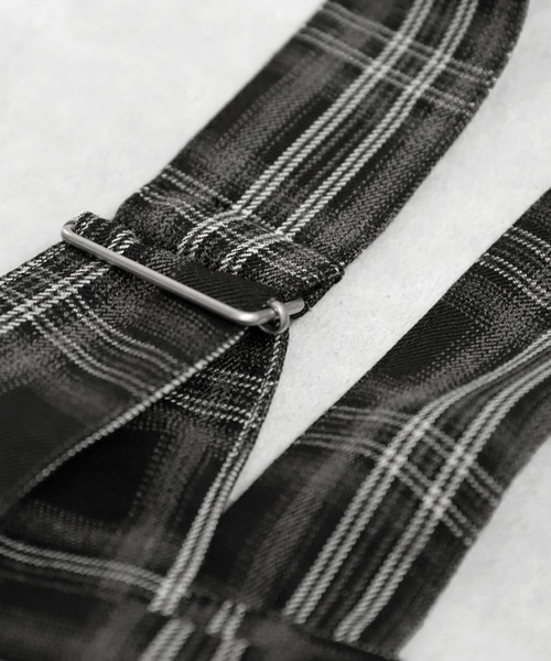antiqua(アンティカ)の「チェック柄サロペット(サロペット/オーバーオール・レディース・ブラック・ONESIZE)」の6枚目の写真