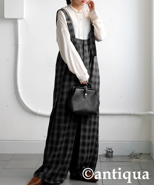 antiqua(アンティカ)の「チェック柄サロペット(サロペット/オーバーオール・レディース・ブラック・ONESIZE)」の18枚目の写真