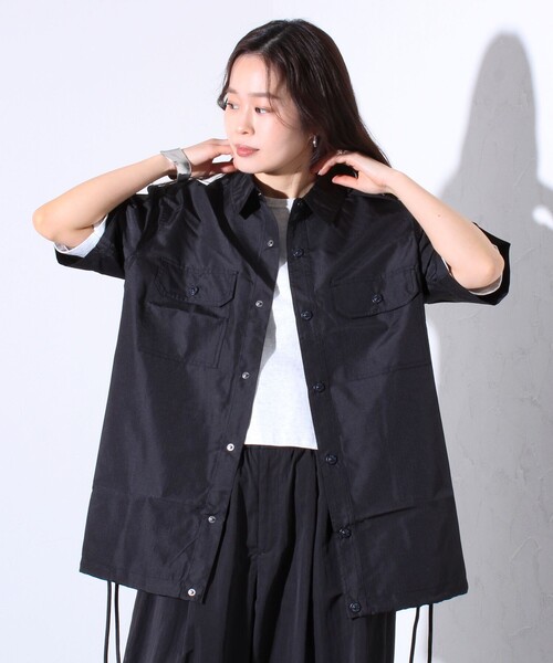 TAION(タイオン)の「【TAION/タイオン】ミリタリー Ripstop 半袖シャツ ハーフスリーブシャツ ユニセックス(シャツ/ブラウス・メンズ・ブラック/セージグリーン/ネイビー・XL/L/M)」の3枚目の写真