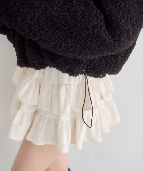 mellowneon（メロウネオン）の「フリルミニスカート（スカート・レディース・ホワイト/ブラック/アイボリー・FREE）」の6枚目の写真