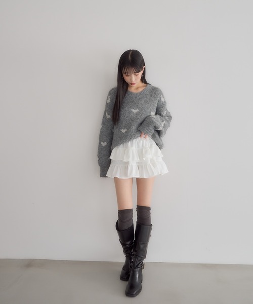 mellowneon（メロウネオン）の「フリルミニスカート（スカート・レディース・ホワイト/ブラック/アイボリー・FREE）」の11枚目の写真