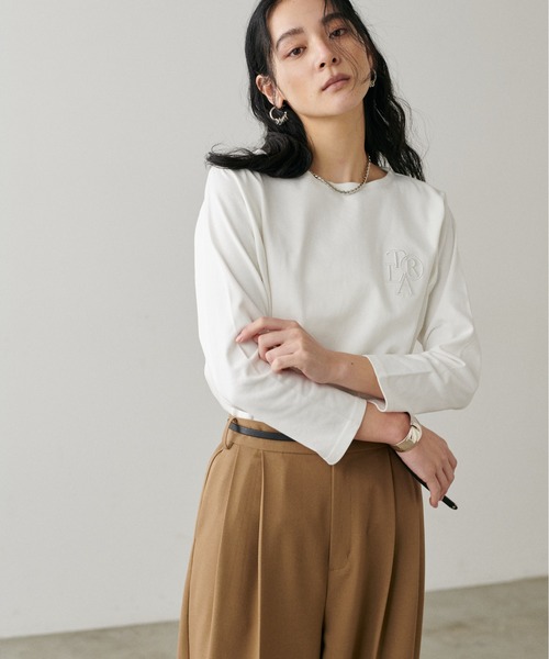 LARUTA（ラルータ）の「【LARUTA】厚盛りちびロゴ刺繍ロンT（Tシャツ/カットソー・レディース・オフホワイト/その他1/その他2/その他3/その他4・FREE）」の7枚目の写真