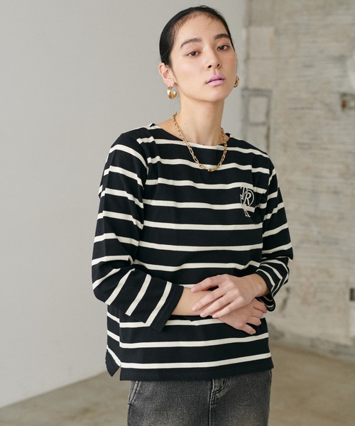 セール】【LARUTA】厚盛りちびロゴ刺繍ロンT（Tシャツ/カットソー