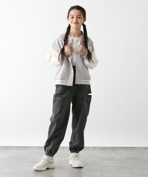 GLOBAL WORK(グローバルワーク)の「洗える撥水スタジャン/286181(スタジャン・キッズ・ブラック/グレイッシュベージュ/サックスブルー/ネイビー・130cm/140cm/150cm/160cm/170cm)」の12枚目の写真