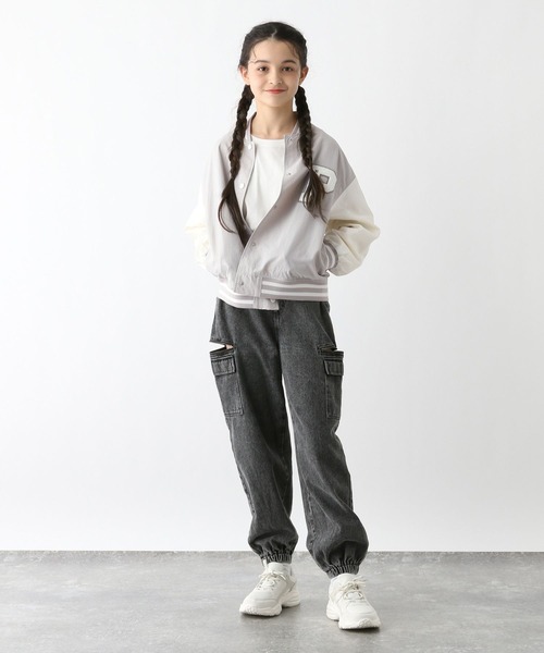 GLOBAL WORK(グローバルワーク)の「洗える撥水スタジャン/286181(スタジャン・キッズ・ブラック/グレイッシュベージュ/サックスブルー/ネイビー・130cm/140cm/150cm/160cm/170cm)」の13枚目の写真