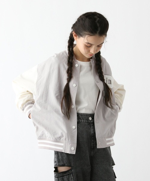 GLOBAL WORK(グローバルワーク)の「洗える撥水スタジャン/286181(スタジャン・キッズ・ブラック/グレイッシュベージュ/サックスブルー/ネイビー・130cm/140cm/150cm/160cm/170cm)」の16枚目の写真