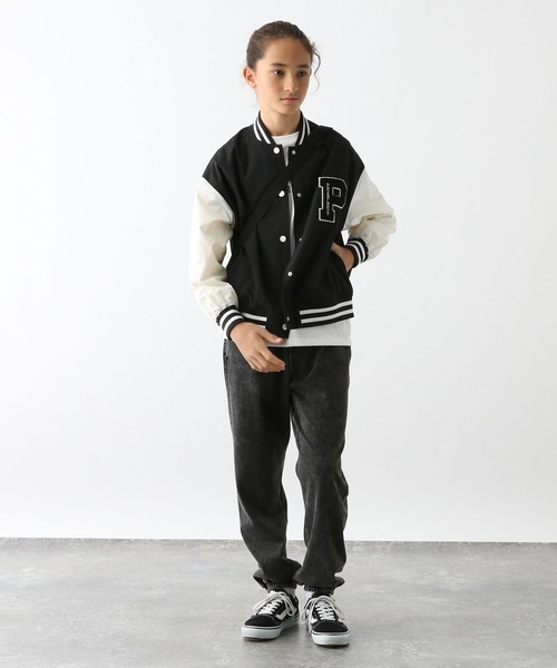 GLOBAL WORK(グローバルワーク)の「洗える撥水スタジャン/286181(スタジャン・キッズ・ブラック/グレイッシュベージュ/サックスブルー/ネイビー・130cm/140cm/150cm/160cm/170cm)」の7枚目の写真