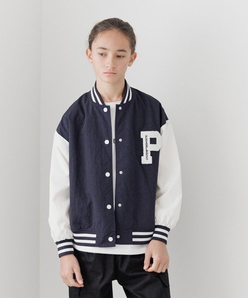 GLOBAL WORK(グローバルワーク)の「洗える撥水スタジャン/286181(スタジャン・キッズ・ブラック/グレイッシュベージュ/サックスブルー/ネイビー・130cm/140cm/150cm/160cm/170cm)」の19枚目の写真