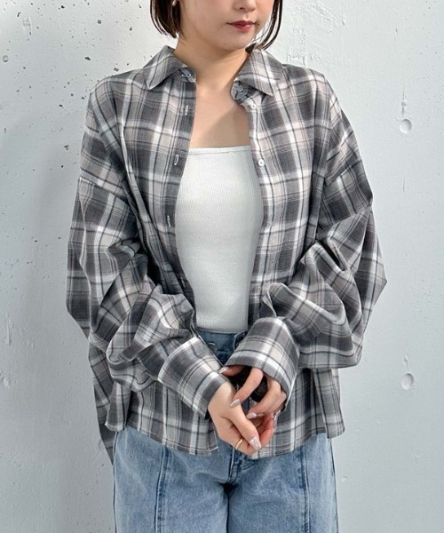 archives（アルシーヴ）の「【25ss】スプリングチェックミドルシャツ（シャツ/ブラウス・レディース・ベージュ/グレー・MEDIUM）」の11枚目の写真