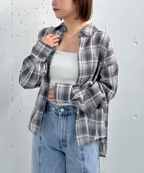 archives（アルシーヴ）の「【25ss】スプリングチェックミドルシャツ（シャツ/ブラウス・レディース・ベージュ/グレー・MEDIUM）」の13枚目の写真
