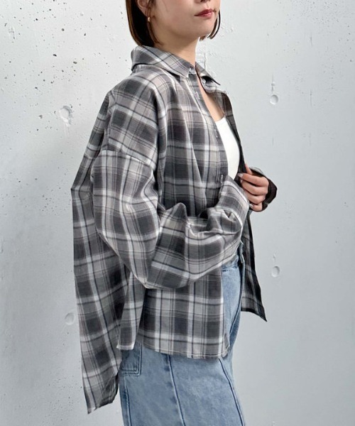 archives（アルシーヴ）の「【25ss】スプリングチェックミドルシャツ（シャツ/ブラウス・レディース・ベージュ/グレー・MEDIUM）」の14枚目の写真