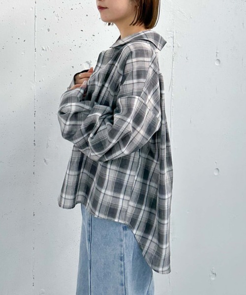 archives（アルシーヴ）の「【25ss】スプリングチェックミドルシャツ（シャツ/ブラウス・レディース・ベージュ/グレー・MEDIUM）」の15枚目の写真
